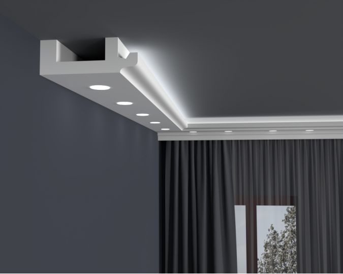 Abgehängte Decke mit Halogen- und LED-Beleuchtung LH MODERN 10