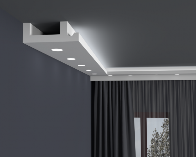 Abgehängte Decke mit Halogen- und LED-Beleuchtung LH MODERN 11