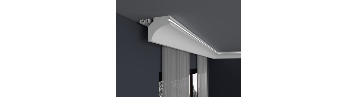 Dekorative Deckenleisten mit PVC-Profil (GK SK UP)