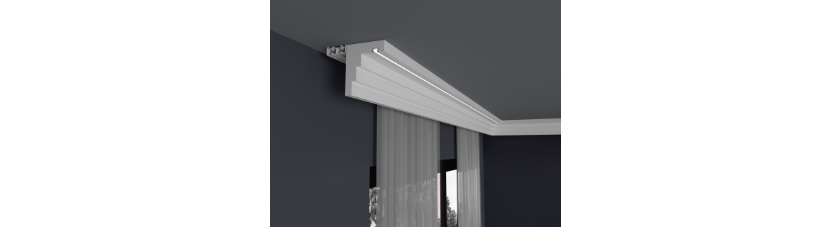 Dekorative Deckenleisten mit PVC-Profil (GK FS UP)