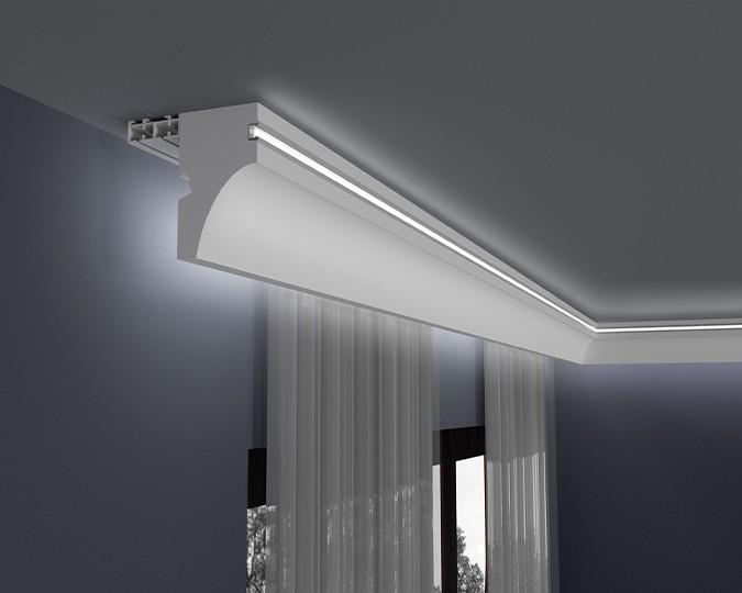 Gardinenstangenabdeckung mit PVC-Profil